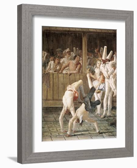 Pulcinella and the Tumblers-Giovanni Battista Tiepolo-Framed Art Print