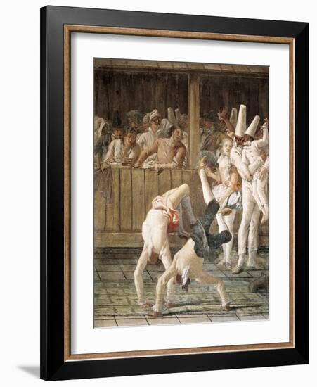 Pulcinella and the Tumblers-Giovanni Battista Tiepolo-Framed Art Print