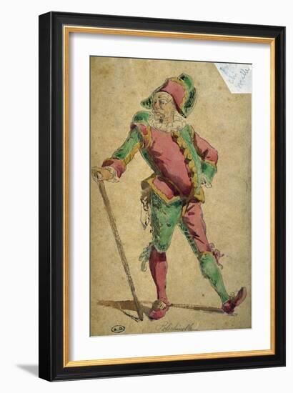 Pulcinella, Commedia Dell'Arte Character by Maurice Sand (1823-1889)-null-Framed Giclee Print