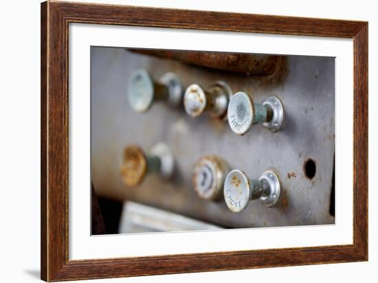 Pull Knobs - Choke And Throttle With Shallow Depth Of Field-leaf-Framed Photographic Print