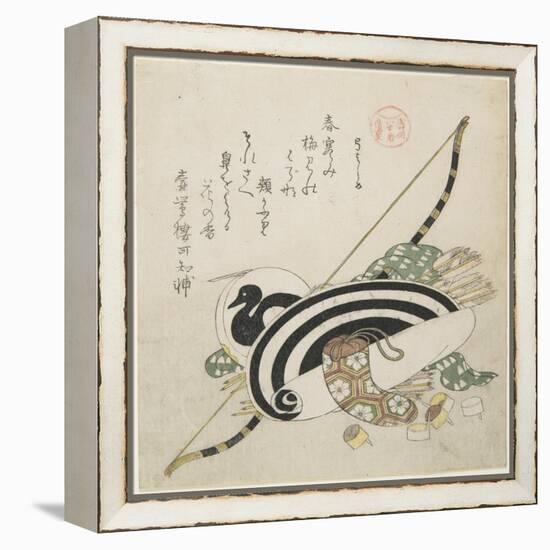 Pulling a Bow, C. 1815-Kubo Shunman-Framed Premier Image Canvas