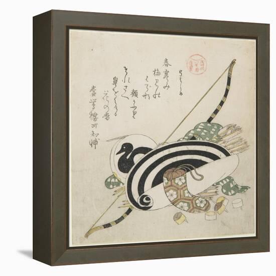 Pulling a Bow, C. 1815-Kubo Shunman-Framed Premier Image Canvas