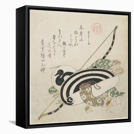 Pulling a Bow, C. 1815-Kubo Shunman-Framed Premier Image Canvas