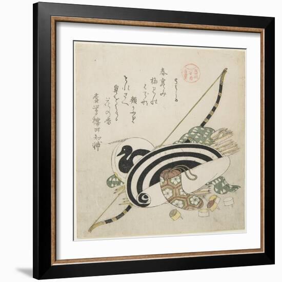 Pulling a Bow, C. 1815-Kubo Shunman-Framed Giclee Print