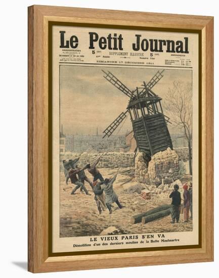 Pulling Down One of the Last Windmills on the Butte Montmartre-French School-Framed Premier Image Canvas