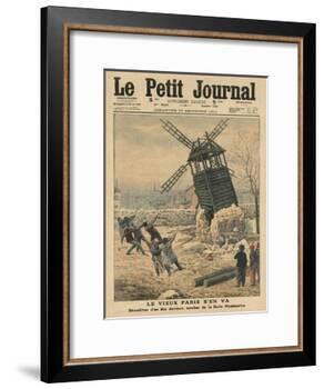 Pulling Down One of the Last Windmills on the Butte Montmartre-French School-Framed Giclee Print