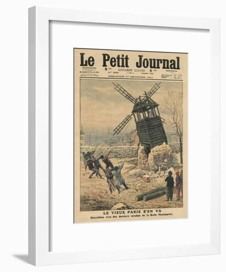 Pulling Down One of the Last Windmills on the Butte Montmartre-French School-Framed Giclee Print