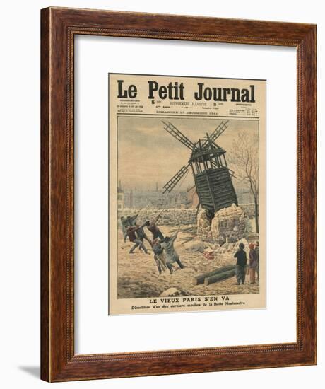 Pulling Down One of the Last Windmills on the Butte Montmartre-French School-Framed Giclee Print