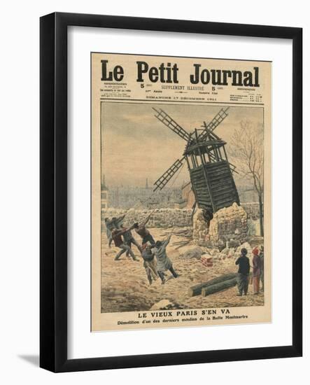 Pulling Down One of the Last Windmills on the Butte Montmartre-French School-Framed Giclee Print