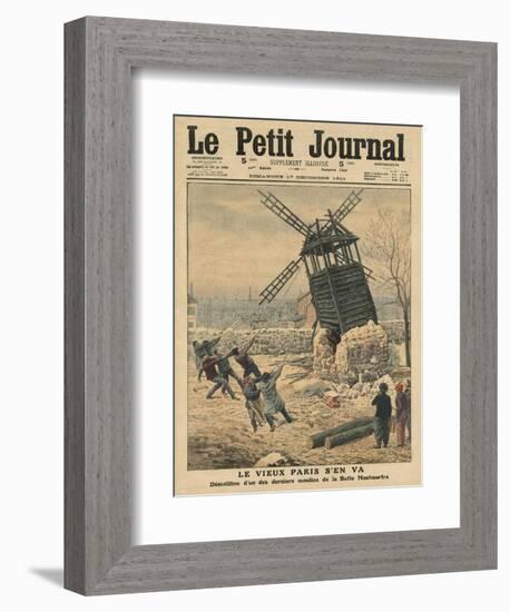 Pulling Down One of the Last Windmills on the Butte Montmartre-French School-Framed Premium Giclee Print