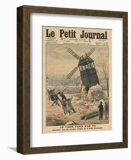 Pulling Down One of the Last Windmills on the Butte Montmartre-French School-Framed Giclee Print