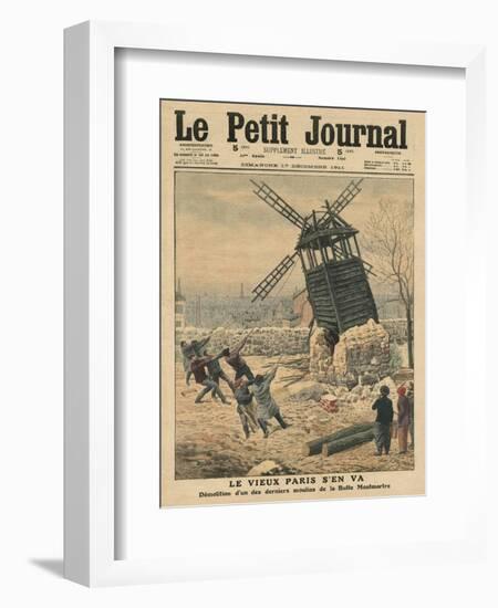 Pulling Down One of the Last Windmills on the Butte Montmartre-French School-Framed Giclee Print