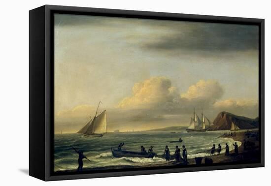 Pulling in the Nets, Teignmouth-Thomas Luny-Framed Premier Image Canvas
