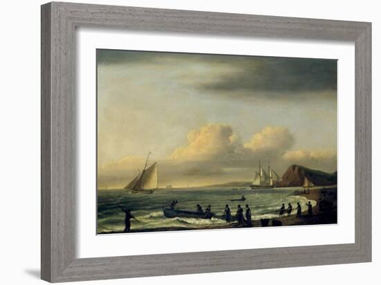 Pulling in the Nets, Teignmouth-Thomas Luny-Framed Giclee Print