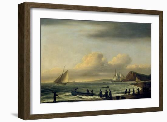 Pulling in the Nets, Teignmouth-Thomas Luny-Framed Giclee Print