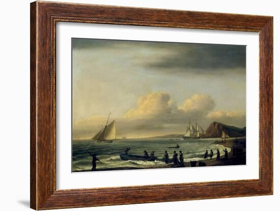 Pulling in the Nets, Teignmouth-Thomas Luny-Framed Giclee Print