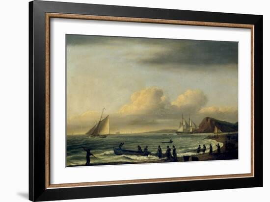 Pulling in the Nets, Teignmouth-Thomas Luny-Framed Giclee Print