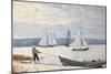 Pulling the Dory, 1880-Winslow Homer-Mounted Premium Giclee Print