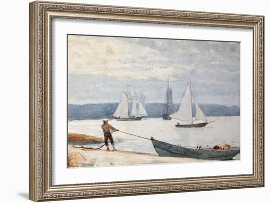 Pulling the Dory-Winslow Homer-Framed Giclee Print