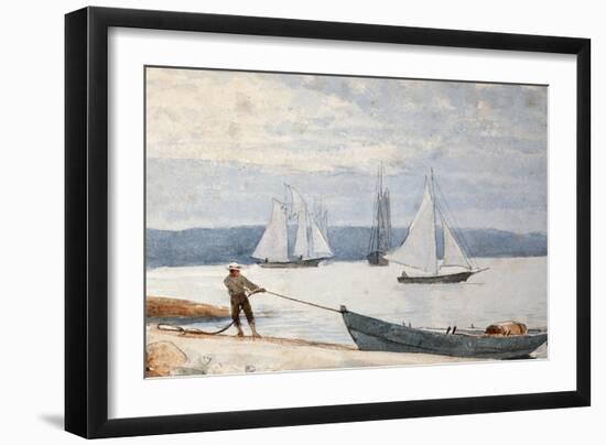 Pulling the Dory-Winslow Homer-Framed Giclee Print