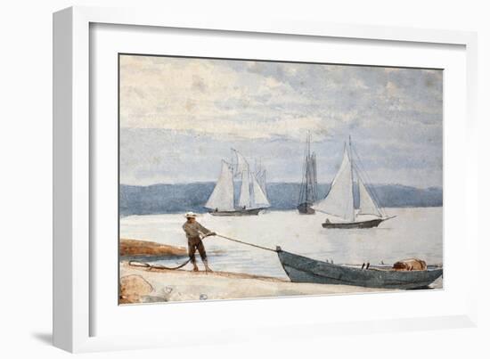 Pulling the Dory-Winslow Homer-Framed Giclee Print