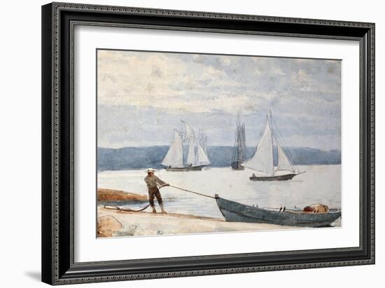 Pulling the Dory-Winslow Homer-Framed Giclee Print