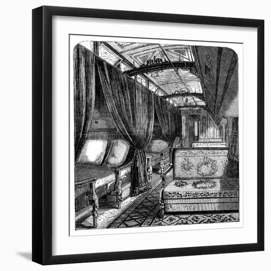 Pullman Sleeping Car on the Union Pacific Railroad, C1869-null-Framed Giclee Print