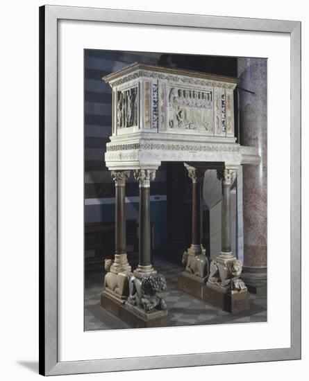 Pulpit, Cathedral of the Assumption Blessed Virgin, Volterra, Tuscany, Italy, 12th-16th Century-null-Framed Giclee Print