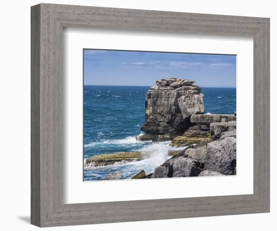 Pulpit Rock Coastal Feature at Portland Bill, Isle of Portland, Jurassic Coast-Roy Rainford-Framed Photographic Print