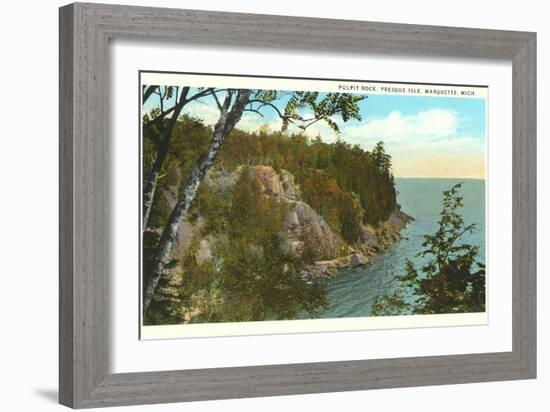 Pulpit Rock, Presque Isle, Marquette, Michigan-null-Framed Art Print