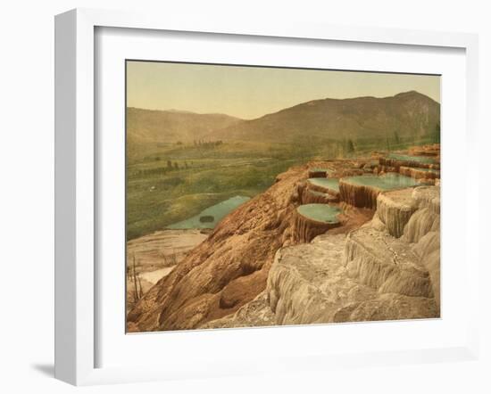 Pulpit Terraces from above, Yellowstone National Park, c.1898-American Photographer-Framed Giclee Print