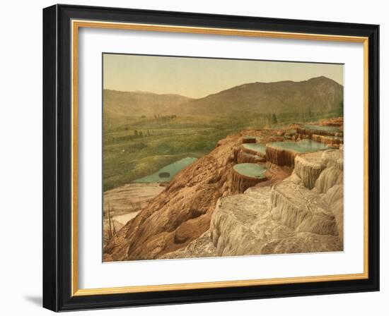 Pulpit Terraces from above, Yellowstone National Park, c.1898-American Photographer-Framed Giclee Print