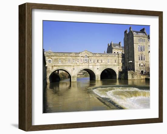 Pulteney Bridge and Weir on the River Avon, Bath, Avon, England, UK-Roy Rainford-Framed Photographic Print