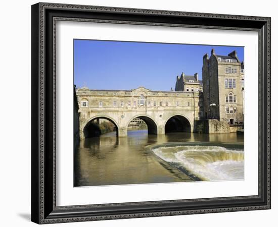 Pulteney Bridge and Weir on the River Avon, Bath, Avon, England, UK-Roy Rainford-Framed Photographic Print