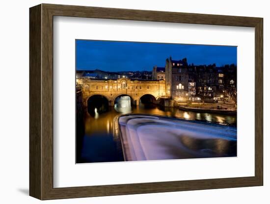 Pulteney Bridge at dusk, Bath,  Somerset-Charles Bowman-Framed Photographic Print