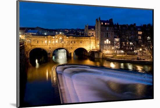 Pulteney Bridge at dusk, Bath,  Somerset-Charles Bowman-Mounted Photographic Print