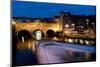 Pulteney Bridge at dusk, Bath,  Somerset-Charles Bowman-Mounted Photographic Print