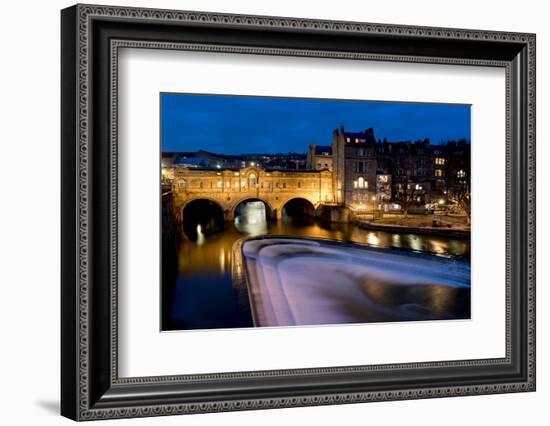 Pulteney Bridge at dusk, Bath,  Somerset-Charles Bowman-Framed Photographic Print