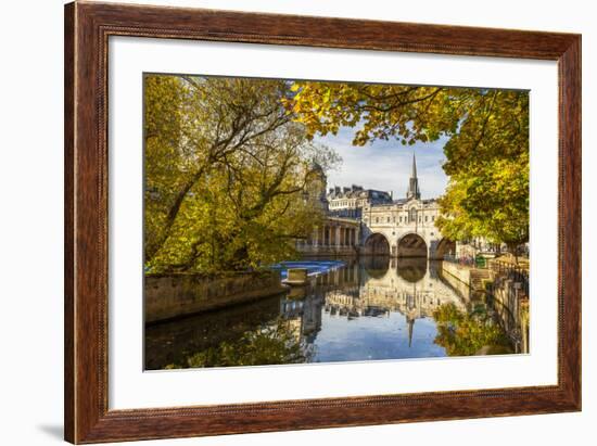 Pulteney Bridge Reflected in the River Avon, Bath, Somerset, England, United Kingdom-Billy Stock-Framed Photographic Print