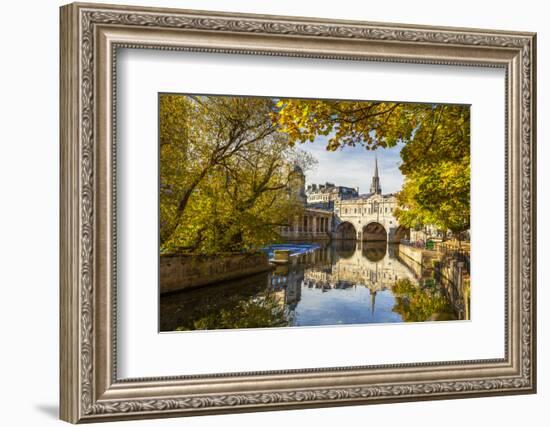 Pulteney Bridge Reflected in the River Avon, Bath, Somerset, England, United Kingdom-Billy Stock-Framed Photographic Print