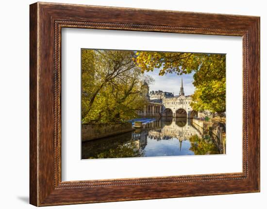 Pulteney Bridge Reflected in the River Avon, Bath, Somerset, England, United Kingdom-Billy Stock-Framed Photographic Print