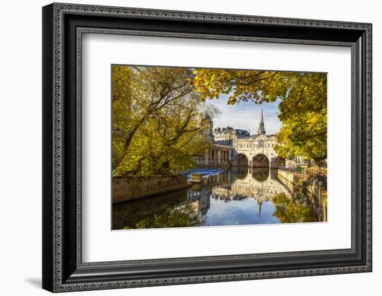 Pulteney Bridge Reflected in the River Avon, Bath, Somerset, England, United Kingdom-Billy Stock-Framed Photographic Print