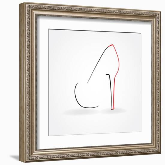 Pump Shoe Silhouette-mcherevan-Framed Art Print