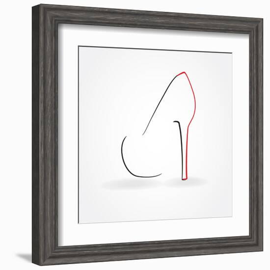 Pump Shoe Silhouette-mcherevan-Framed Art Print