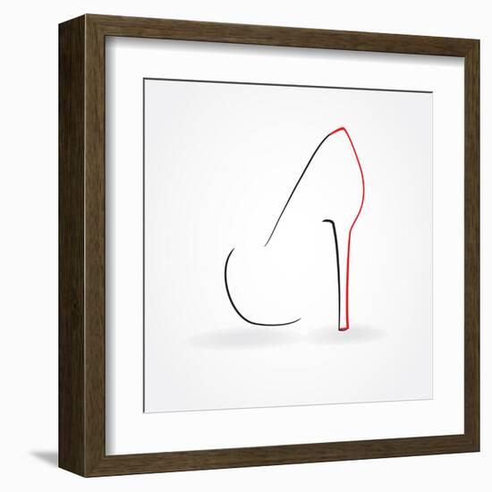 Pump Shoe Silhouette-mcherevan-Framed Art Print