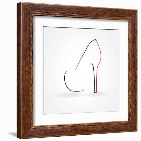 Pump Shoe Silhouette-mcherevan-Framed Art Print