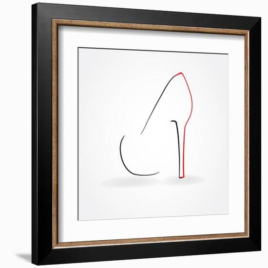 Pump Shoe Silhouette-mcherevan-Framed Art Print