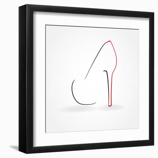 Pump Shoe Silhouette-mcherevan-Framed Art Print