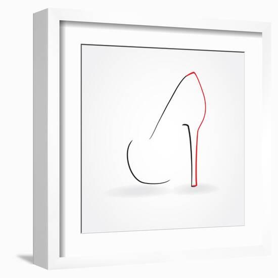 Pump Shoe Silhouette-mcherevan-Framed Art Print