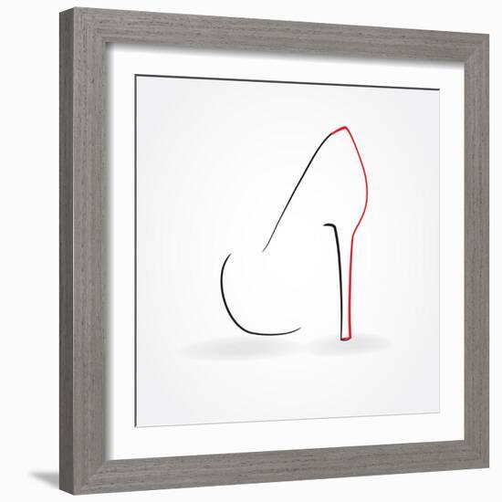 Pump Shoe Silhouette-mcherevan-Framed Premium Giclee Print